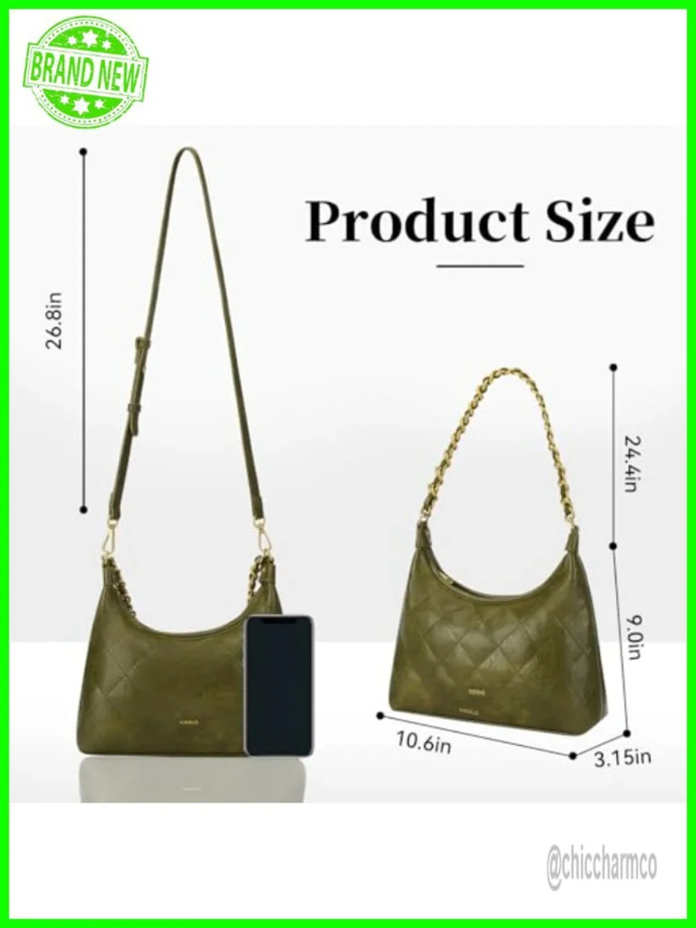 Vegan Leather Crescent Shoulder Bag Small Hobo Crossbody Purse